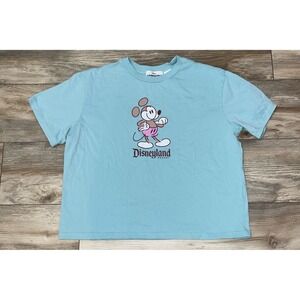 Disney Mickey Mouse Genuine Mousewear Aquamarine Crop‎ Shirt for Women Size L